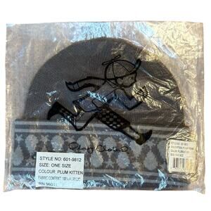 Play Cloths Beanie Polar Bear Plum Kitten Winter 100% Acrylic Unisex One Size